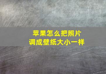 苹果怎么把照片调成壁纸大小一样