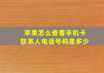 苹果怎么查看手机卡联系人电话号码是多少