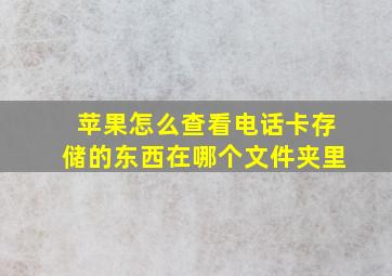 苹果怎么查看电话卡存储的东西在哪个文件夹里