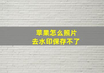 苹果怎么照片去水印保存不了