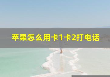 苹果怎么用卡1卡2打电话