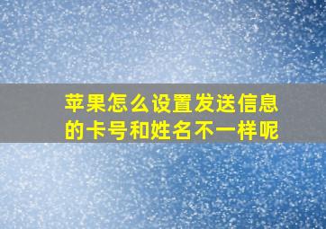 苹果怎么设置发送信息的卡号和姓名不一样呢