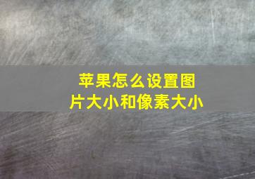 苹果怎么设置图片大小和像素大小