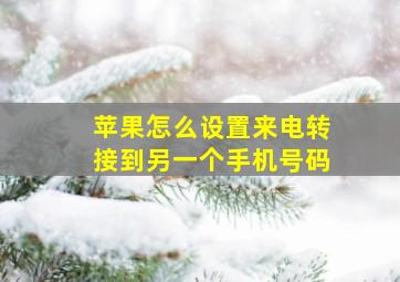 苹果怎么设置来电转接到另一个手机号码