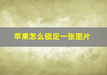 苹果怎么锁定一张图片