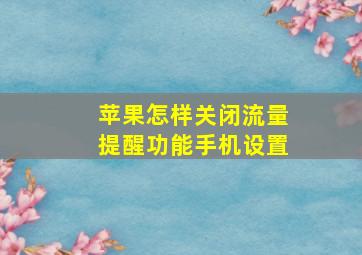 苹果怎样关闭流量提醒功能手机设置