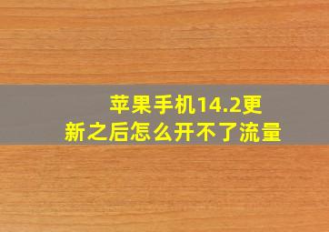 苹果手机14.2更新之后怎么开不了流量