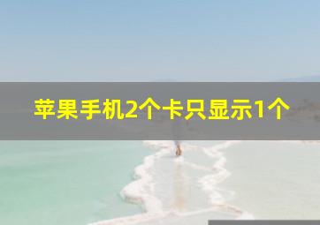 苹果手机2个卡只显示1个