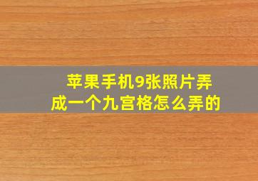 苹果手机9张照片弄成一个九宫格怎么弄的