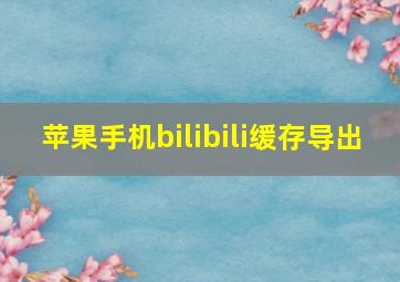 苹果手机bilibili缓存导出