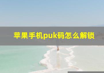 苹果手机puk码怎么解锁