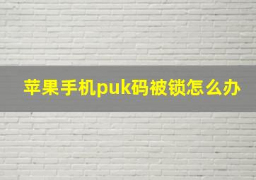 苹果手机puk码被锁怎么办