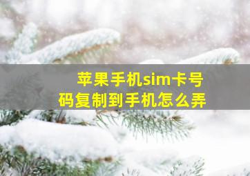 苹果手机sim卡号码复制到手机怎么弄