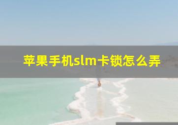 苹果手机slm卡锁怎么弄