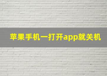 苹果手机一打开app就关机