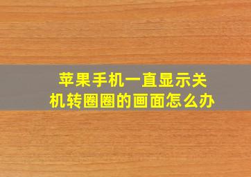 苹果手机一直显示关机转圈圈的画面怎么办