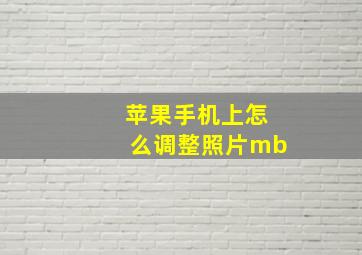 苹果手机上怎么调整照片mb