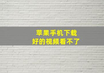 苹果手机下载好的视频看不了