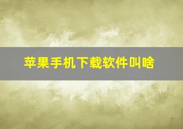 苹果手机下载软件叫啥