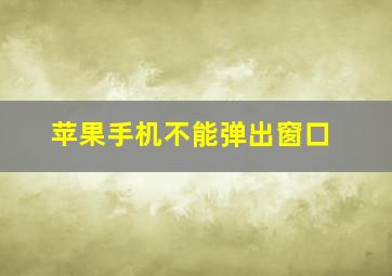 苹果手机不能弹出窗口