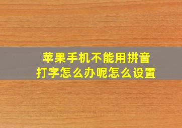 苹果手机不能用拼音打字怎么办呢怎么设置