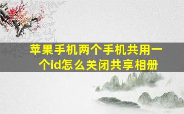 苹果手机两个手机共用一个id怎么关闭共享相册