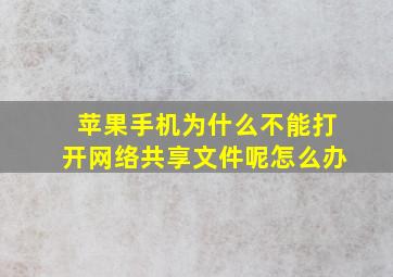 苹果手机为什么不能打开网络共享文件呢怎么办