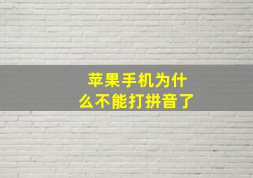 苹果手机为什么不能打拼音了