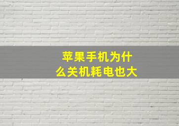 苹果手机为什么关机耗电也大