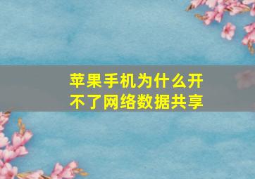 苹果手机为什么开不了网络数据共享