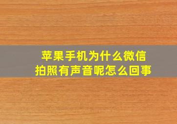 苹果手机为什么微信拍照有声音呢怎么回事