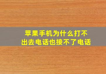 苹果手机为什么打不出去电话也接不了电话