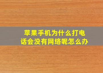 苹果手机为什么打电话会没有网络呢怎么办