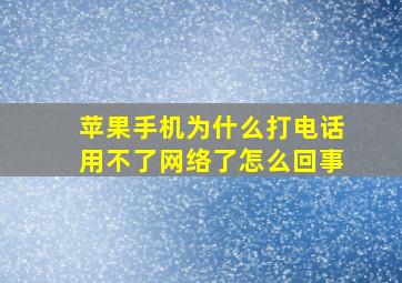 苹果手机为什么打电话用不了网络了怎么回事