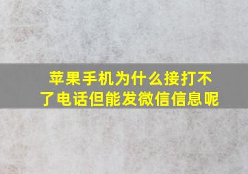 苹果手机为什么接打不了电话但能发微信信息呢