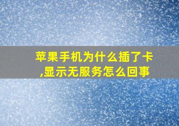 苹果手机为什么插了卡,显示无服务怎么回事