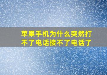 苹果手机为什么突然打不了电话接不了电话了