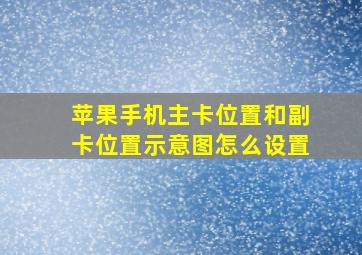 苹果手机主卡位置和副卡位置示意图怎么设置