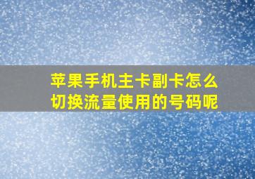 苹果手机主卡副卡怎么切换流量使用的号码呢