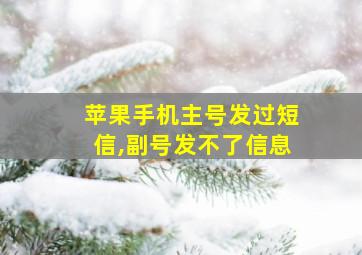 苹果手机主号发过短信,副号发不了信息