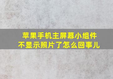 苹果手机主屏幕小组件不显示照片了怎么回事儿