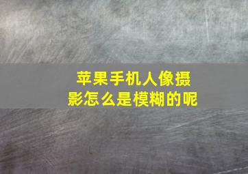 苹果手机人像摄影怎么是模糊的呢