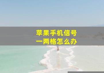 苹果手机信号一两格怎么办