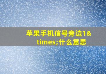 苹果手机信号旁边1×什么意思