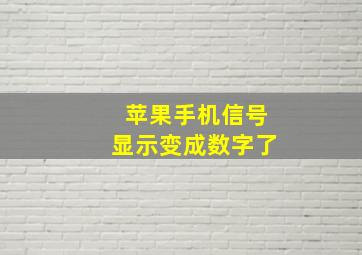 苹果手机信号显示变成数字了