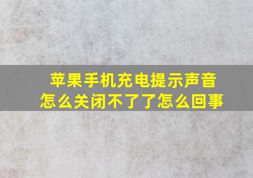 苹果手机充电提示声音怎么关闭不了了怎么回事