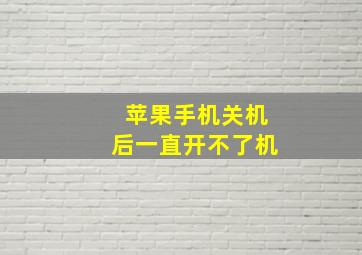 苹果手机关机后一直开不了机