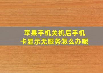 苹果手机关机后手机卡显示无服务怎么办呢