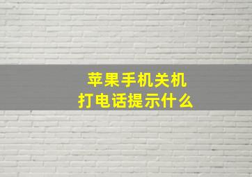 苹果手机关机打电话提示什么