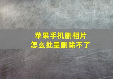 苹果手机删相片怎么批量删除不了